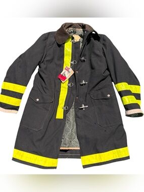 NWT Vintage 1980s Fire Department Jacket Globe Coat Fireman Firefighting Size 40